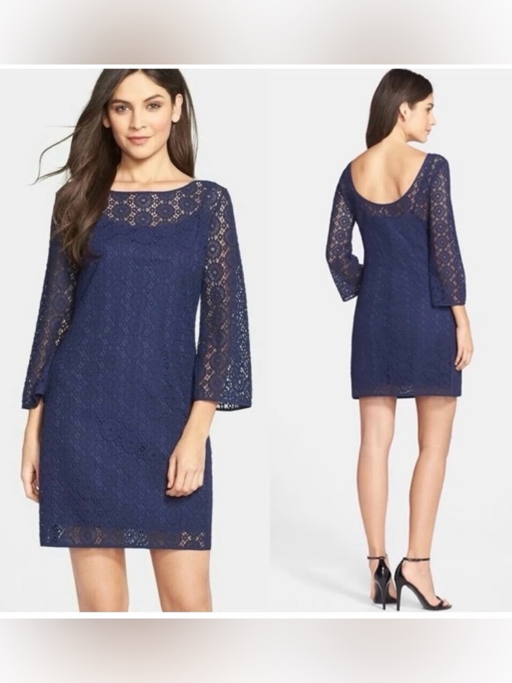 Lilly Pulitzer Navy Topanga Lace Overylay Dress